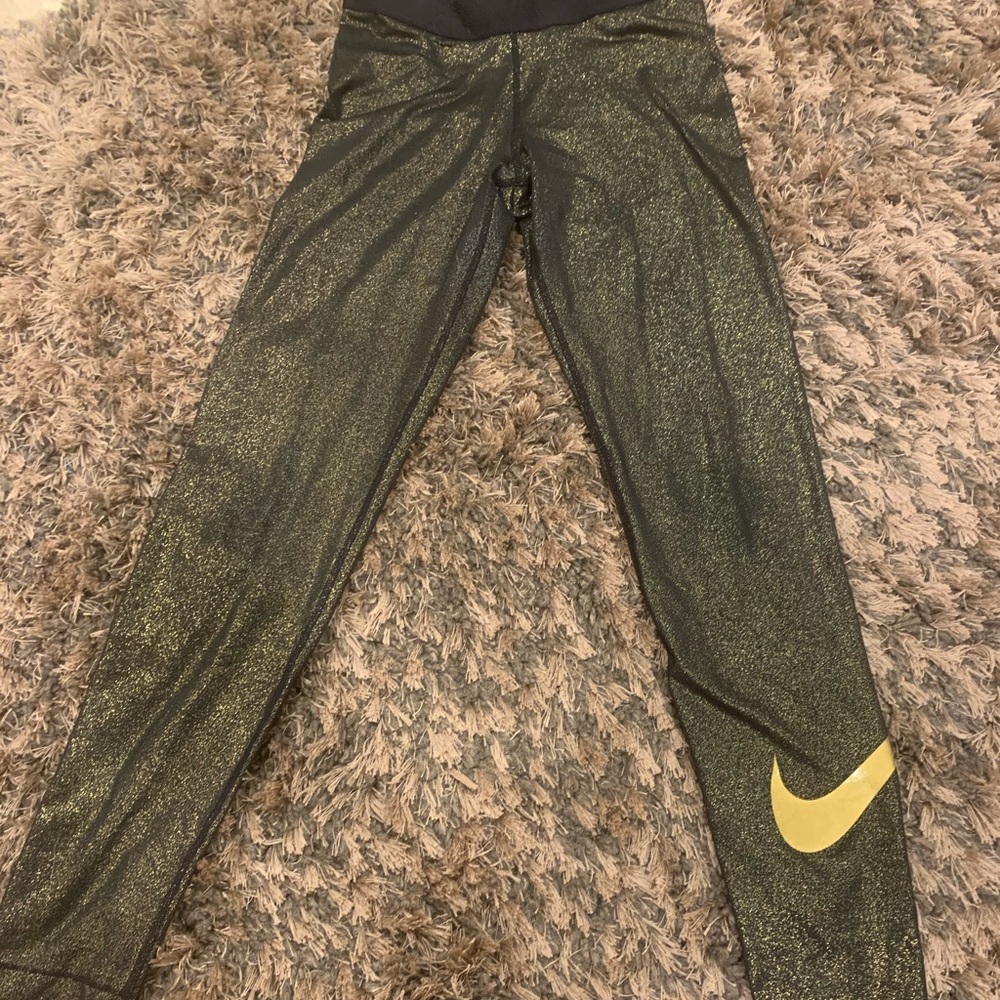 Nike gold sparkle leggings